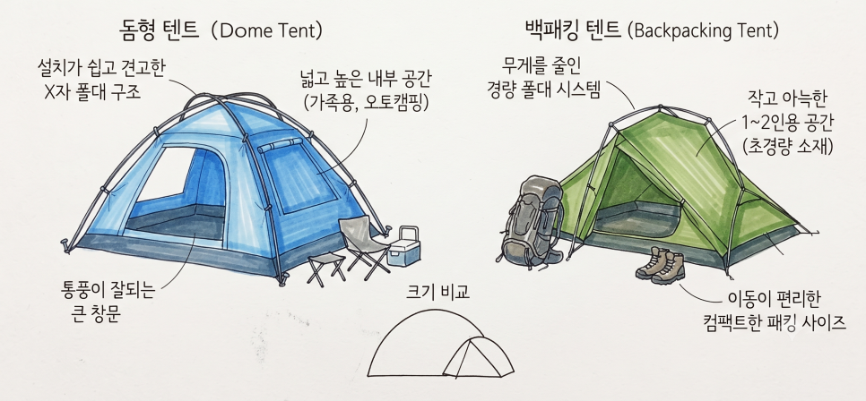 터널형 텐트 자세히 알아보기